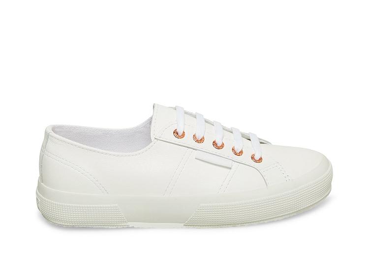 Superga 2750 Naplngcotu White Pink - Womens Superga Leather Shoes